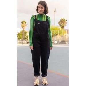 Lucy & Yak Black Organic Original Corduroy Dungarees Overalls- Small